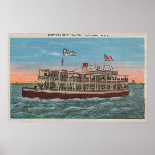 Galveston, TX - View of the Galvez Poster (Front)
