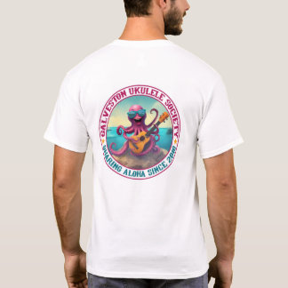 Galveston Ukulele Men’s T-shirt Round Octopus Back