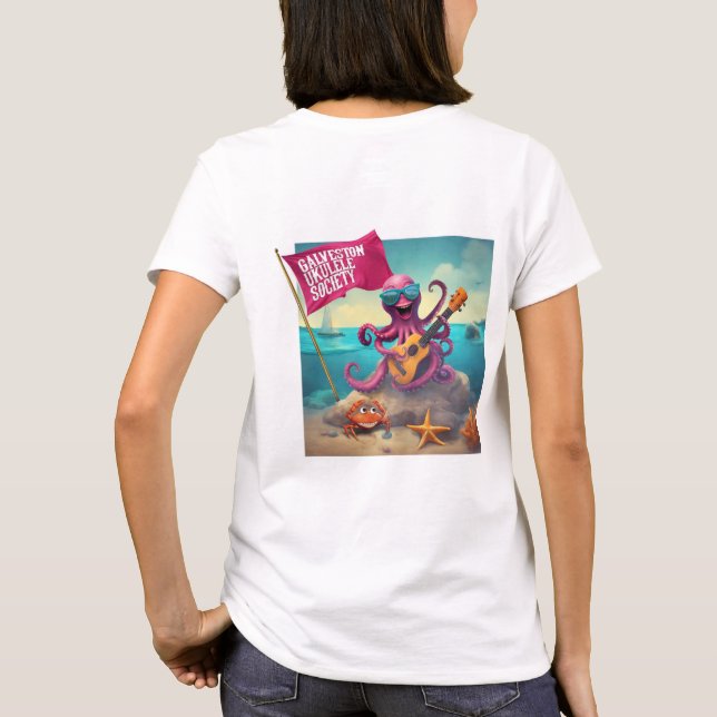 Galveston Ukulele T-shirt Femme F&B Octopus (Dos)