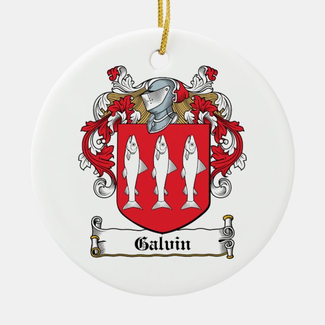 Galvin Family Crest Ceramic Ornament (Front)