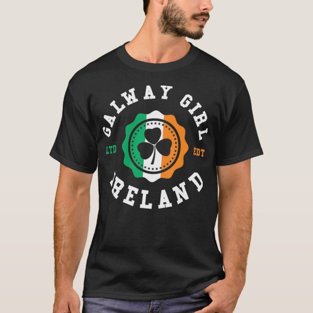 Galway Girl Ireland Shamrock Irish Pride T-Shirt (Front)