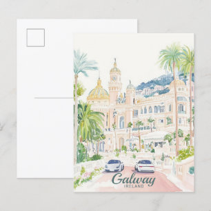 Galway Ireland Gouache Paint Illustration Travel Postcard