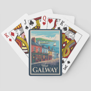 Galway Ireland Illustration Travel Art Vintage Playing Cards
