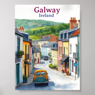 Galway Ireland Vintage Famous Travel Place Poster