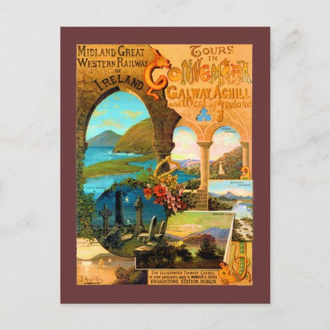 Galway Travel Poster Postcard (Front)