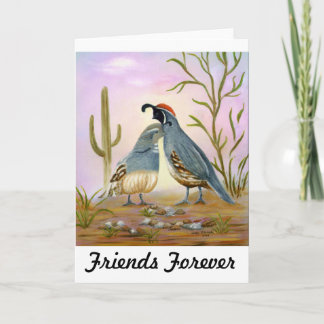 Gambel Quails Friend Forever Card