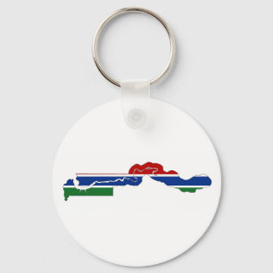 gambia country flag map shape silhouette keychain