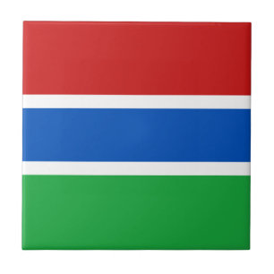Gambia Flag Ceramic Tile