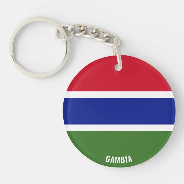 Gambia Flag Charming Patriotic Keychain (Front)
