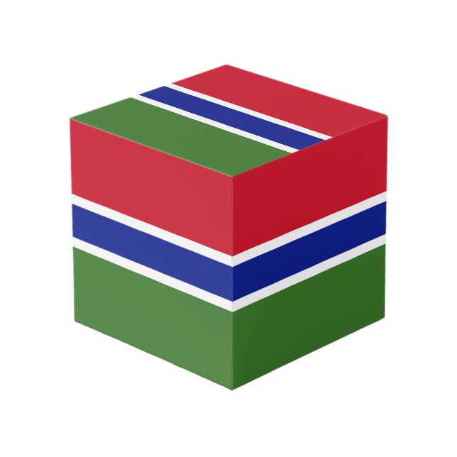 Gambia flag cube (Front Angled)