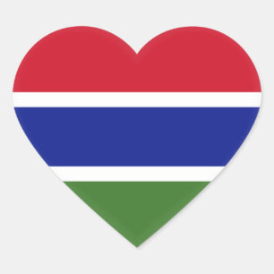 Gambia Flag Heart Sticker