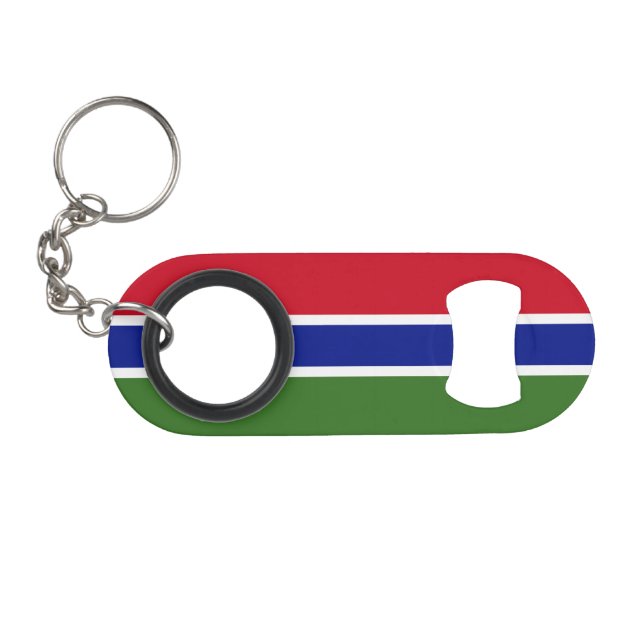 Gambia Flag Keychain Bottle Opener (Front (Horizontal))