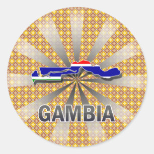 Gambia Flag Map 2.0 Classic Round Sticker
