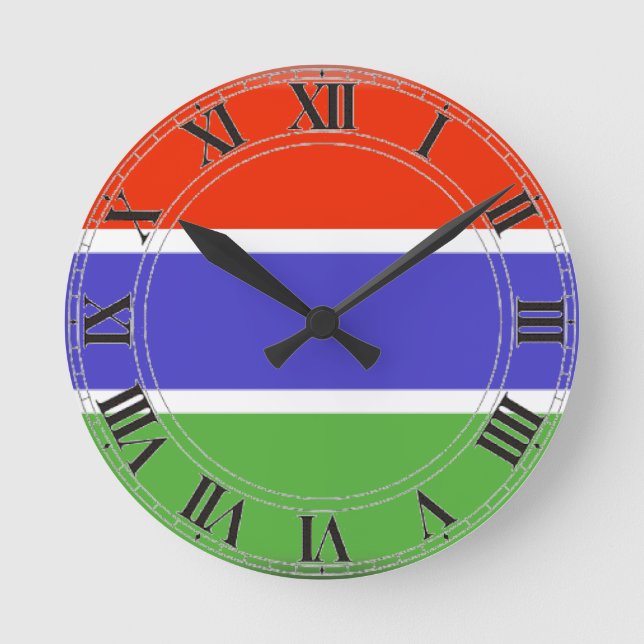 Gambia Flag Round Clock (Front)