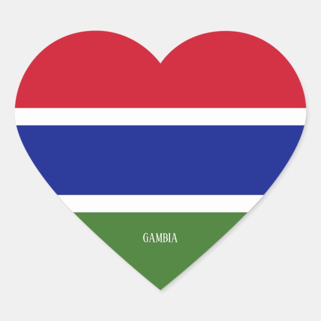 Gambia Flag Splendid Patriotic Heart Sticker (Front)