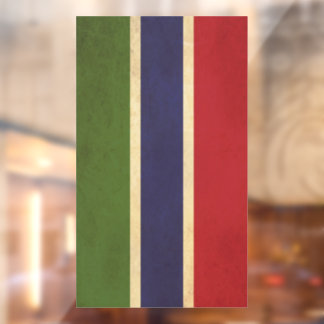 Gambia Flag Vintage Design Window Cling