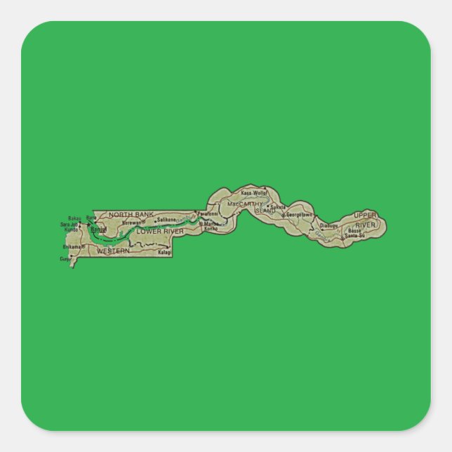 Gambia Map Sticker (Front)
