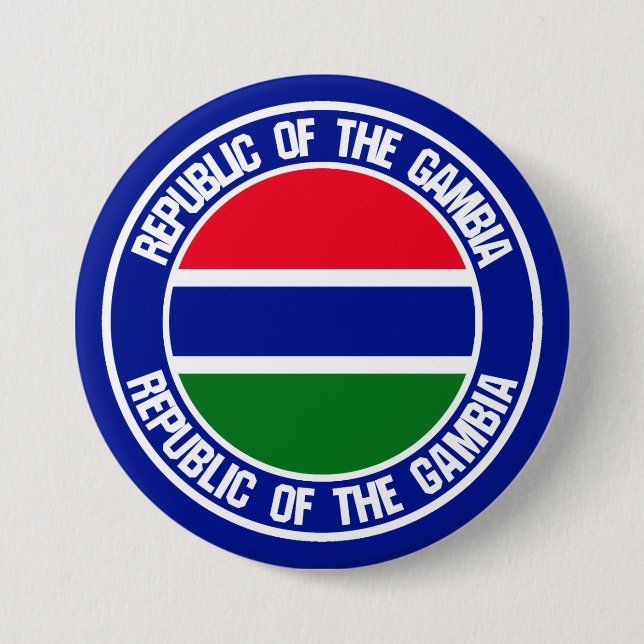 Gambia Round Emblem 3 Inch Round Button (Front)