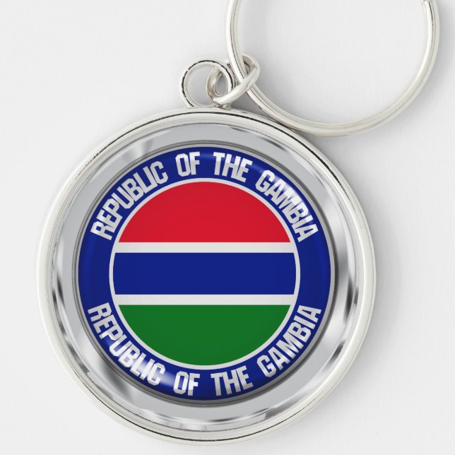 Gambia Round Emblem Keychain (Front)