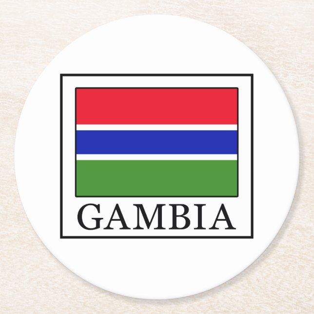 Gambia Round Paper Coaster (Front)