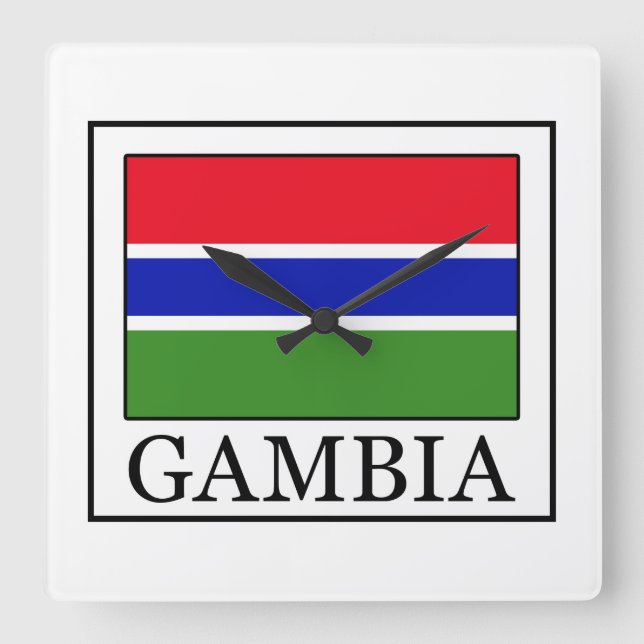 Gambia Square Wall Clock (Front)