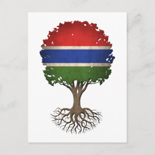 Gambian Flag Tree of Life Customizable Postcard