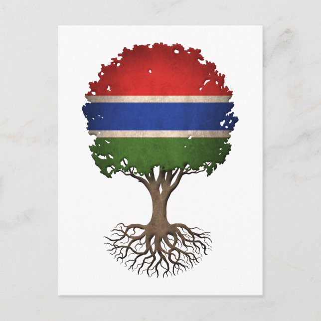 Gambian Flag Tree of Life Customizable Postcard (Front)