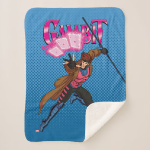Gambit Character Pose Sherpa Blanket
