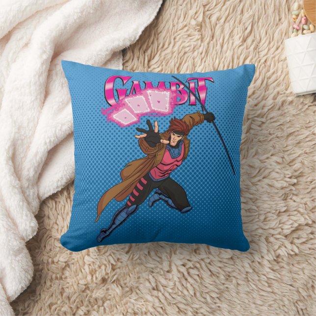 Gambit Character Pose Throw Pillow (Blanket)