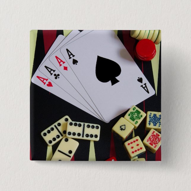 gambler 2 inch square button (Front)