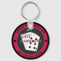 Gambler AMU Key Chain with Red Coin Black