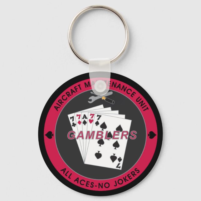 Gambler AMU Key Chain with Red Coin Black (Front)