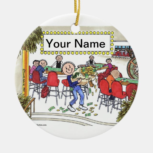 Gambler - Male Ceramic Ornament (Front)