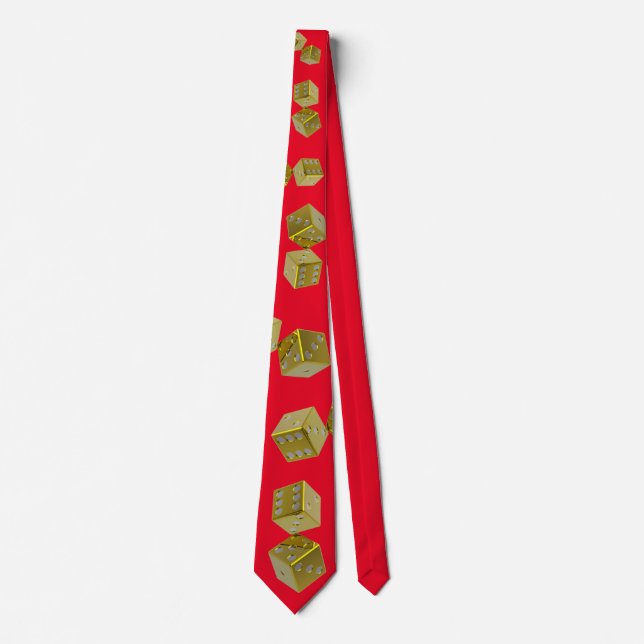 Gambler Red and Gold Neck Tie (Front)