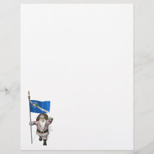 Gambler Santa Claus With Ensign Of Las Vegas