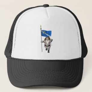 Gambler Santa Claus With Ensign Of Las Vegas Trucker Hat
