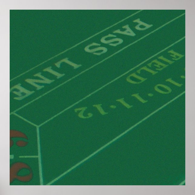 Gamblers Craps Table Wrapping Paper Design Poster (Front)