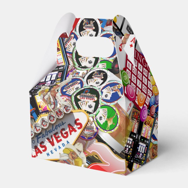 Gamblers Delight - Las Vegas Icons Background Favor Box (Front Side)