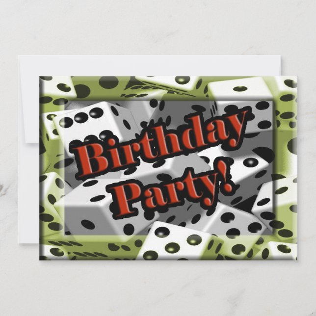 Gamblers Dice Birthday Party Invitation (Front)