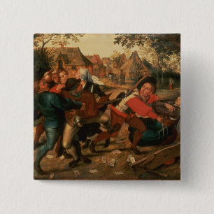 Gamblers Quarrelling 2 Inch Square Button