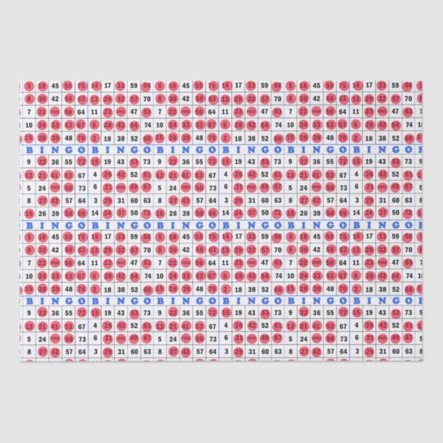 Gambling Bingo card tissue paper (Front)