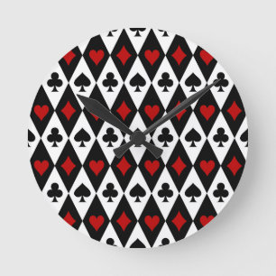 Gambling Blackjack Card Player Casino Las Vegas Round Clock