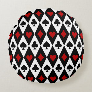 Gambling Blackjack Card Player Casino Las Vegas Round Pillow