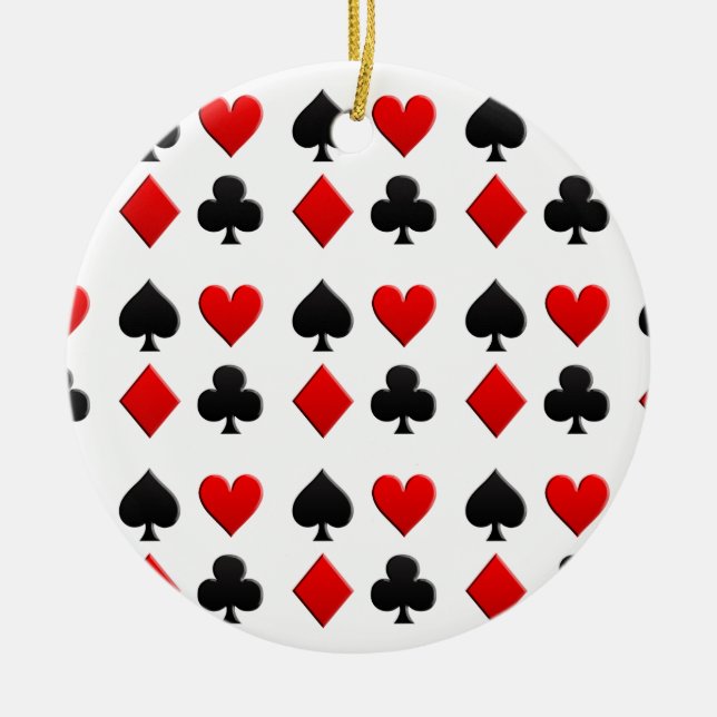 Gambling Cards Suits Ceramic Ornament (Front)
