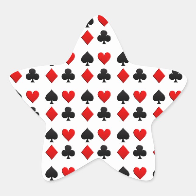 Gambling Cards Suits Star Sticker (Front)