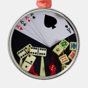 Gambling casino gaming pieces metal ornament