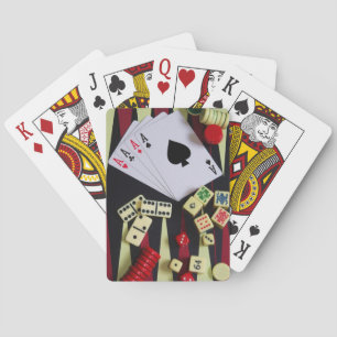 Gambling casino gaming pieces playing cards
