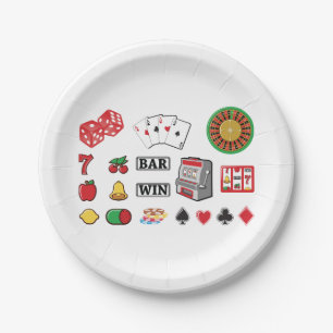 Gambling Elements Casino Games Paper Plate