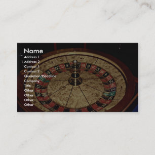 Gambling, roulette business card