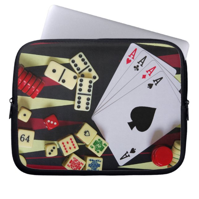 Gambling table laptop sleeve (Front)